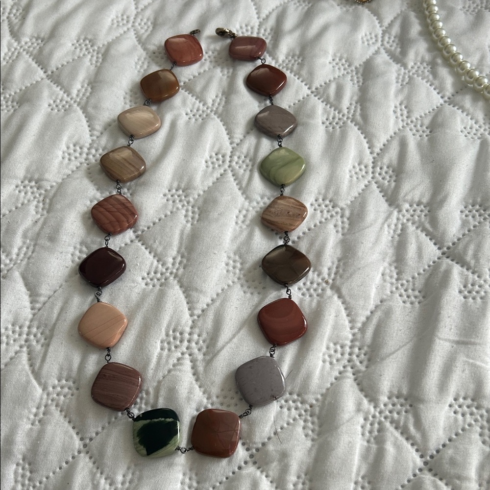 Multicolor Stone Bead Necklace - Women Jewelry